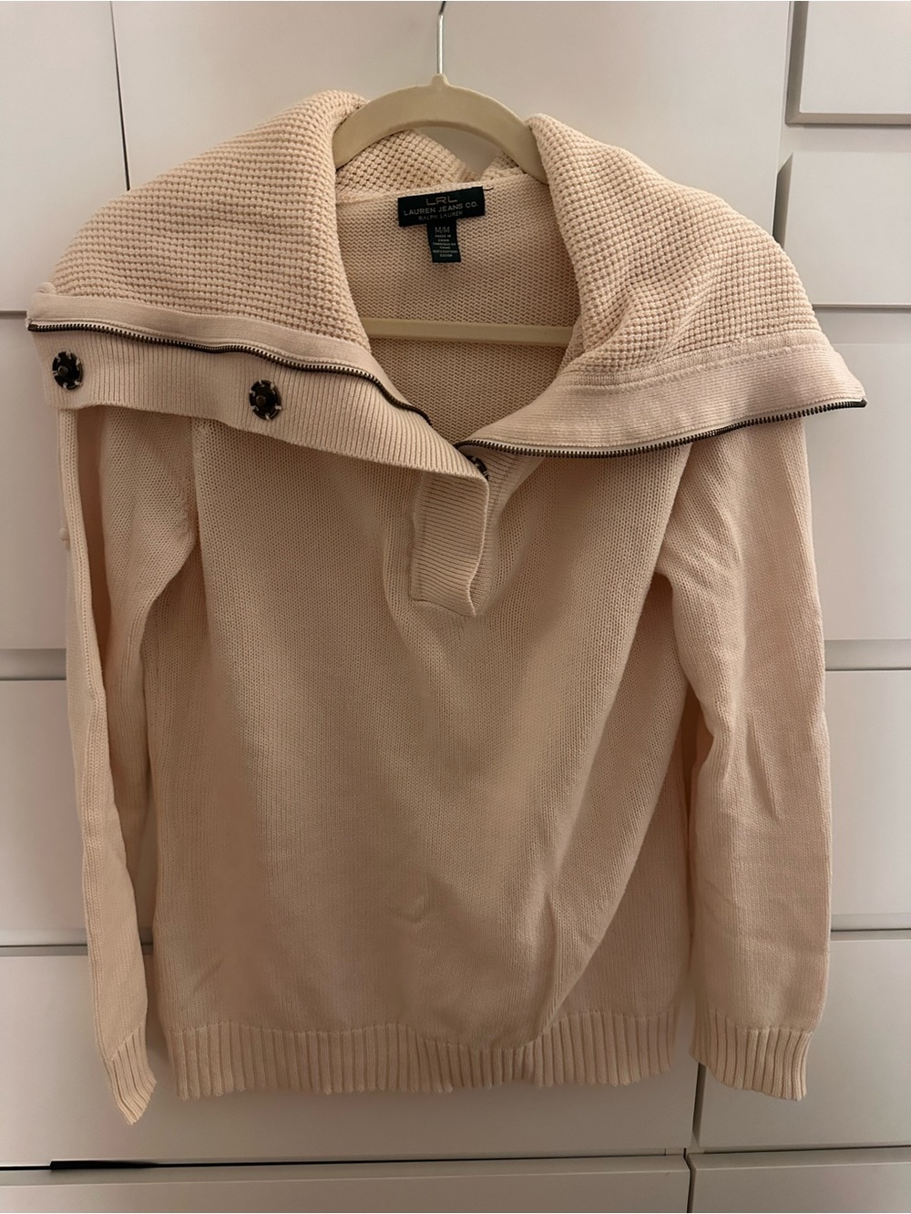 Lauren Ralph Lauren Women's Cream Shawl-Collar Sweater